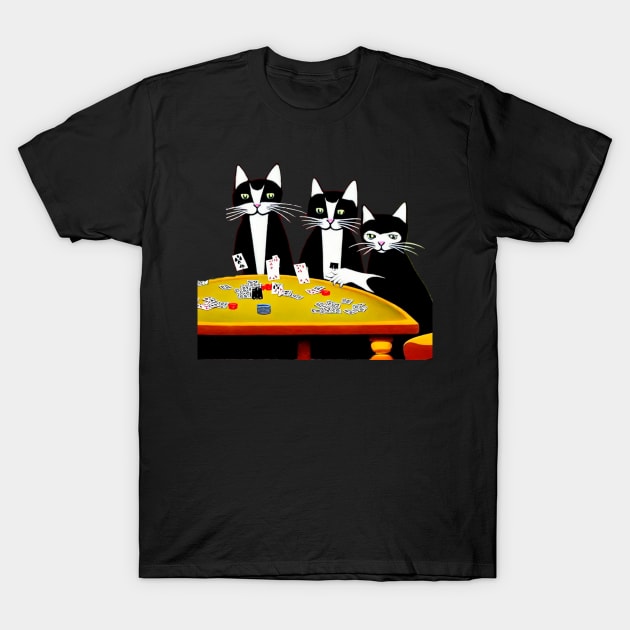 Cats playing poker T-Shirt by Arassa Army